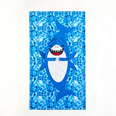 Idea Nuova Shark Hooded Poncho Towel in Blue. View a larger version of this product image.