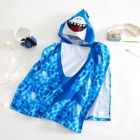 Alternate image 2 for Idea Nuova Shark Hooded Poncho Towel in Blue