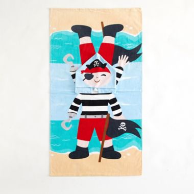 Idea Nuova Pirate Hooded Poncho Towel. View a larger version of this product image.