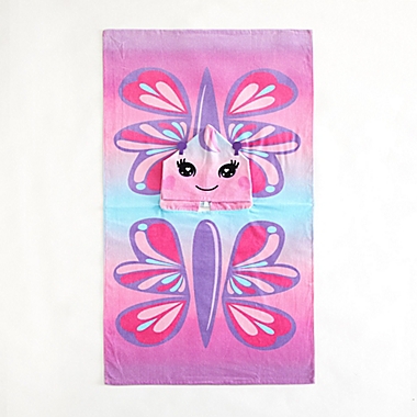Idea Nuova Butterfly Hooded Poncho Towel. View a larger version of this product image.