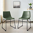 Alternate image 6 for Forest Gate&trade; Faux Leather Dining Chairs in Green (Set of 2)