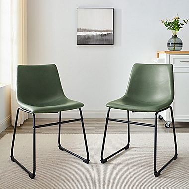 Forest Gate&trade; Faux Leather Dining Chairs in Green (Set of 2). View a larger version of this product image.