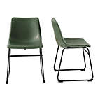 Alternate image 5 for Forest Gate&trade; Faux Leather Dining Chairs in Green (Set of 2)