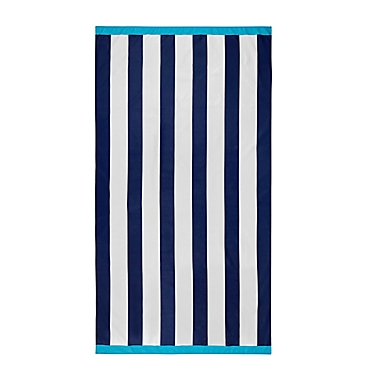 H for Happy&trade; Sand Free Beach Towel in Navy. View a larger version of this product image.
