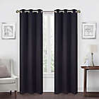 Alternate image 0 for Simply Essential&trade; Calvert 63-Inch Grommet Blackout Curtain Panels in Black (Set of 2)