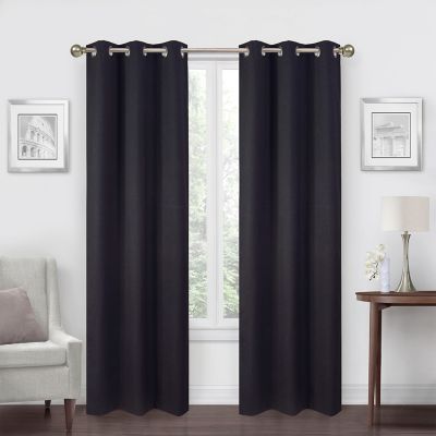 Simply Essential&trade; Calvert 84-Inch Grommet Blackout Curtain Panels in Black (Set of 2)