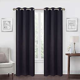 Simply Essential™ Calvert 63-Inch Grommet Blackout Curtain Panels in Black (Set of 2)