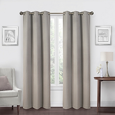 Simply Essential&trade; Calvert 108-Inch Grommet Blackout Curtain Panels in Alloy (Set of 2). View a larger version of this product image.