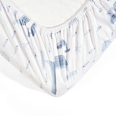 Lush Decor 2-Pack Seaside Plush Fitted Crib Sheets in Blue. View a larger version of this product image.