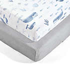 Alternate image 0 for Lush Decor 2-Pack Seaside Plush Fitted Crib Sheets in Blue