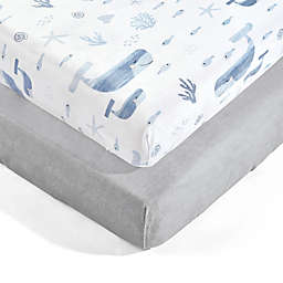 Lush Decor 2-Pack Seaside Plush Fitted Crib Sheets in Blue