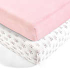 Alternate image 0 for Lush Decor 2-Pack Pixie Fox Geo Organic Cotton Fitted Crib Sheets in Pink