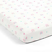 Lush Decor Llama Love Rainbow Plush Fitted Crib Sheet in Pink