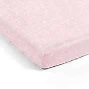 Lush Decor Llama Love Allover Hearts Plush Fitted Crib Sheet in Pink