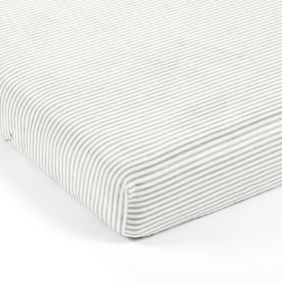 Lush Decor Stripe Soft &amp; Plush Fitted Crib Sheet in Grey