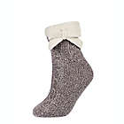 Alternate image 0 for MeMoi&reg; Cozy Ballerina Plush Lined Slipper Shortie Socks in Grey Heather