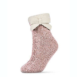 MeMoi® Cozy Ballerina Plush Lined Slipper Shortie Socks in Pink