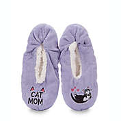 MeMo&iacute;&reg; Cat Mom Sherpa Lined Slippers in Lavender