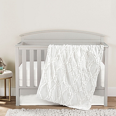 Lush D&eacute;cor Avon Embellished 3-Piece Crib Bedding Set in White. View a larger version of this product image.