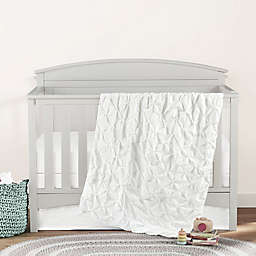 Lush Décor Ravello Pintuck Embellished 3-Piece Crib Bedding Set in White