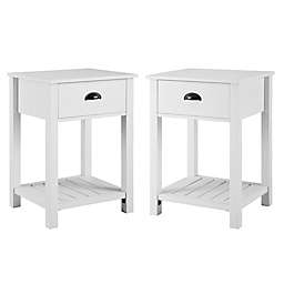 Forest Gate™ Farmhouse 1-Drawer Side Tables in Brushed White (Set of 2)