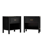 Forest Gate&trade; 1-Drawer Solid Wood Nightstands in Black (Set of 2)