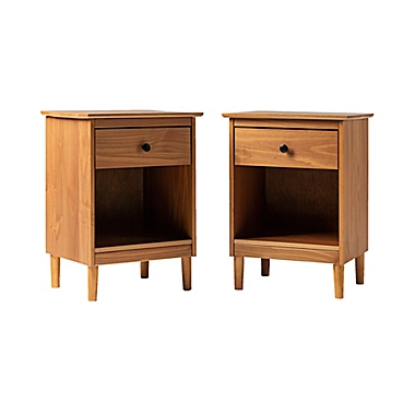 Forest Gate&trade; 1-Drawer Tray Top Nightstands in Caramel (Set of 2). View a larger version of this product image.