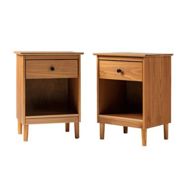 Forest Gate&trade; 1-Drawer Tray Top Nightstands in Caramel (Set of 2). View a larger version of this product image.