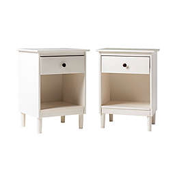 Forest Gate™ 1-Drawer Tray Top Nightstands in White (Set of 2)