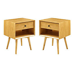 Forest Gate™ 1-Drawer Solid Wood Nightstands in Light Oak (Set of 2)