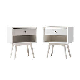 Forest Gate™ 1-Drawer Solid Wood Nightstands in White (Set of 2)