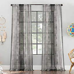 Archaeo® Shibori Stripe Linen Blend 84-Inch Window Curtain in Grey (Single)