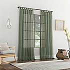 Alternate image 1 for Archaeo&reg; Burlap Weave 84-Inch Tab Top Window Curtain Panel in Moss Green (Single)