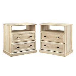 Forest Gate™ Clyde Classic 2-Drawer Nightstands in White Oak (Set of 2)