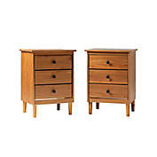Forest Gate&trade; 3-Drawer Solid Wood Nightstands in Caramel (Set of 2)