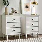 Alternate image 1 for Forest Gate&trade; 3-Drawer Solid Wood Nightstands in White (Set of 2)