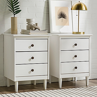 Forest Gate&trade; 3-Drawer Solid Wood Nightstands in White (Set of 2). View a larger version of this product image.