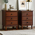 Alternate image 1 for Forest Gate&trade; 3-Drawer Solid Wood Nightstands in Walnut (Set of 2)
