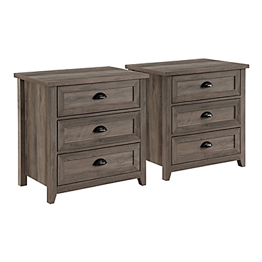 Forest Gate&trade; Odette 3-Drawer Nightstands in Grey Wash (Set of 2). View a larger version of this product image.