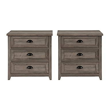 Forest Gate&trade; Odette 3-Drawer Nightstands in Grey Wash (Set of 2). View a larger version of this product image.