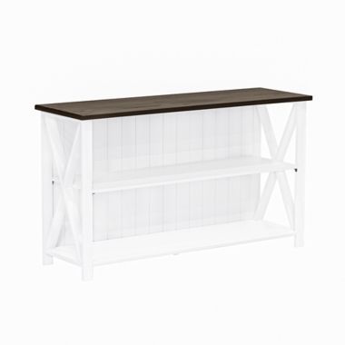 Forest Gate&trade; Wheatland Solid Wood Farmhouse Console Table Bookcase in White/Grey. View a larger version of this product image.
