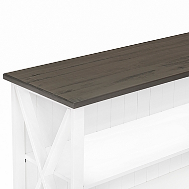 Forest Gate&trade; Wheatland Solid Wood Farmhouse Console Table Bookcase in White/Grey. View a larger version of this product image.