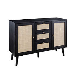 Forest Gate™ 3-Drawer Solid Wood and Rattan Sideboard
