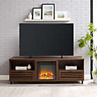 Alternate image 5 for Forest Gate&trade; Pull-Down Slat-Door Electric Fireplace TV Stand in Dark Walnut