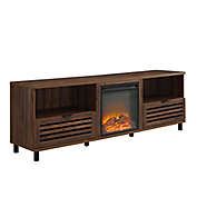 Forest Gate&trade; Pull-Down Slat-Door Electric Fireplace TV Stand in Dark Walnut