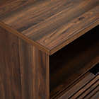 Alternate image 4 for Forest Gate&trade; Pull-Down Slat-Door Electric Fireplace TV Stand in Dark Walnut