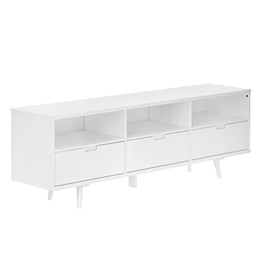 Ivy 70" 3 Drawer Solid Wood TV Stand - White. View a larger version of this product image.