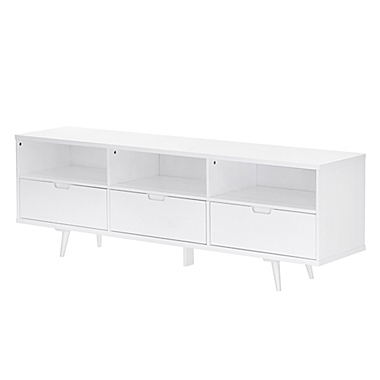 Ivy 70" 3 Drawer Solid Wood TV Stand - White. View a larger version of this product image.
