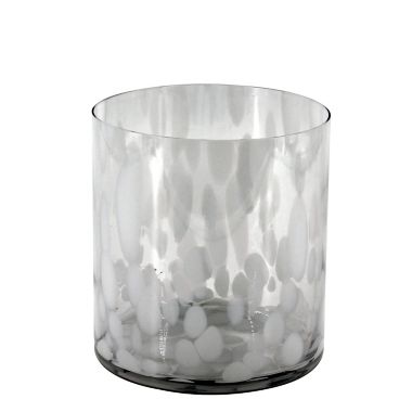Everhome&trade; 7-Inch Spotted Glass Hurricane Candle Holder in White. View a larger version of this product image.