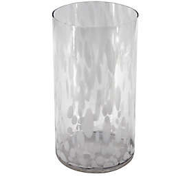 Everhome™ 12-Inch Spotted Glass Hurricane Candle Holder in White